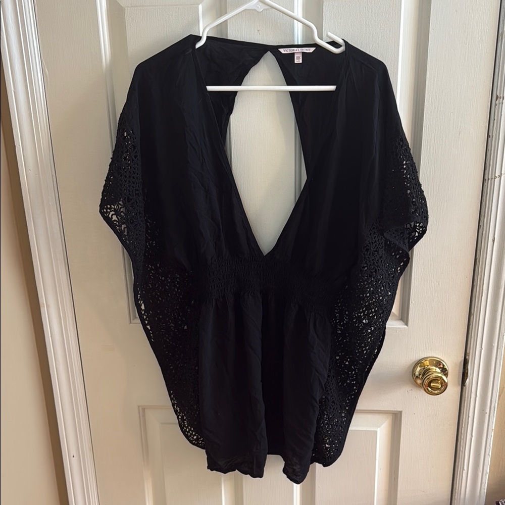 Victoria's Secret swim Black Cover-Up mode 2000’s! Mint condition Large
